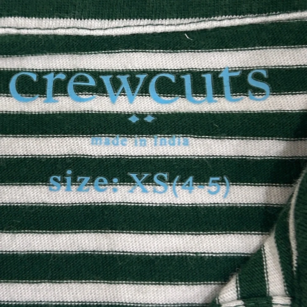 Crewcuts green & White Striped cotton Polo size xs 4-5 (boys)